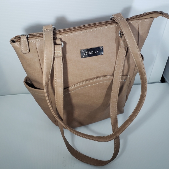 Multi Sac Beige Multi Pocket Functional Faux Leather Shoulder Bag - Picture 2 of 15